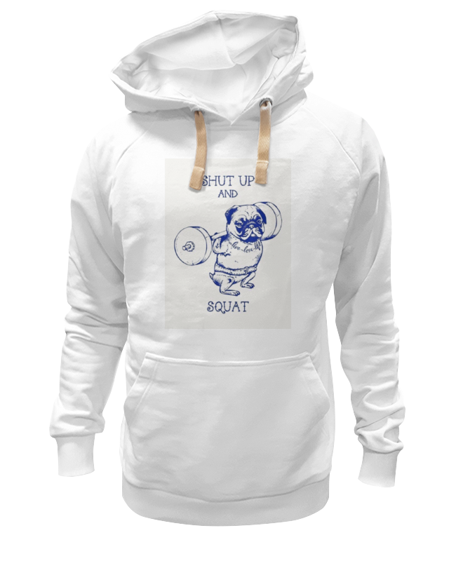 

Худи унисекс Printio Спортивная мопс белое 2XL, Белый, Спортивный мопс