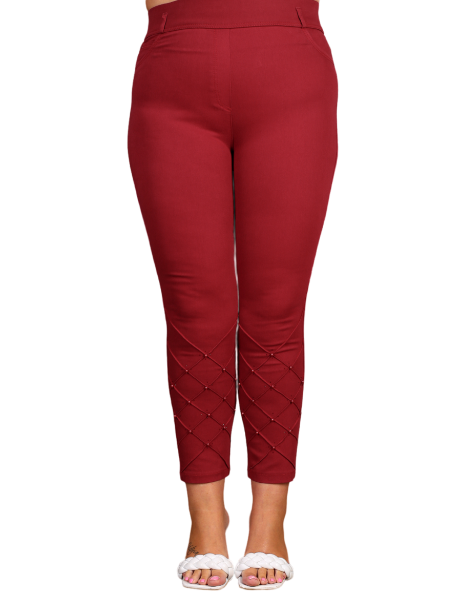 

Брюки женские Полное Счастье BARBARA бордовые 68 RU, Бордовый, BARBARA