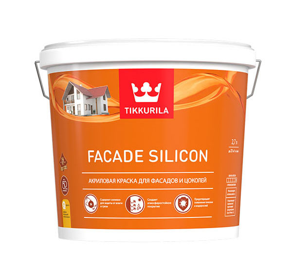Краска Tikkurila Facade Silicon силикон-модифицированная акриловая база А 2,7 л