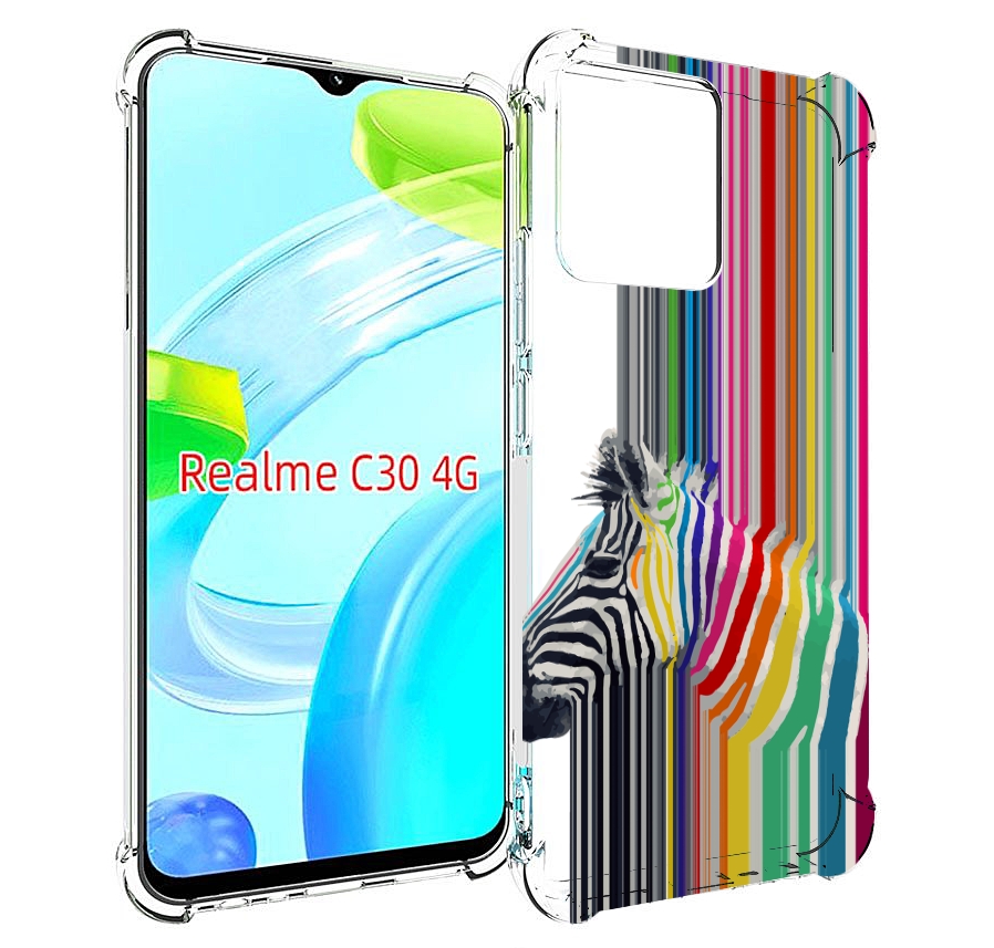 

Чехол MyPads радужная зебра для Realme C30 4G / Narzo 50i Prime, Прозрачный, Tocco