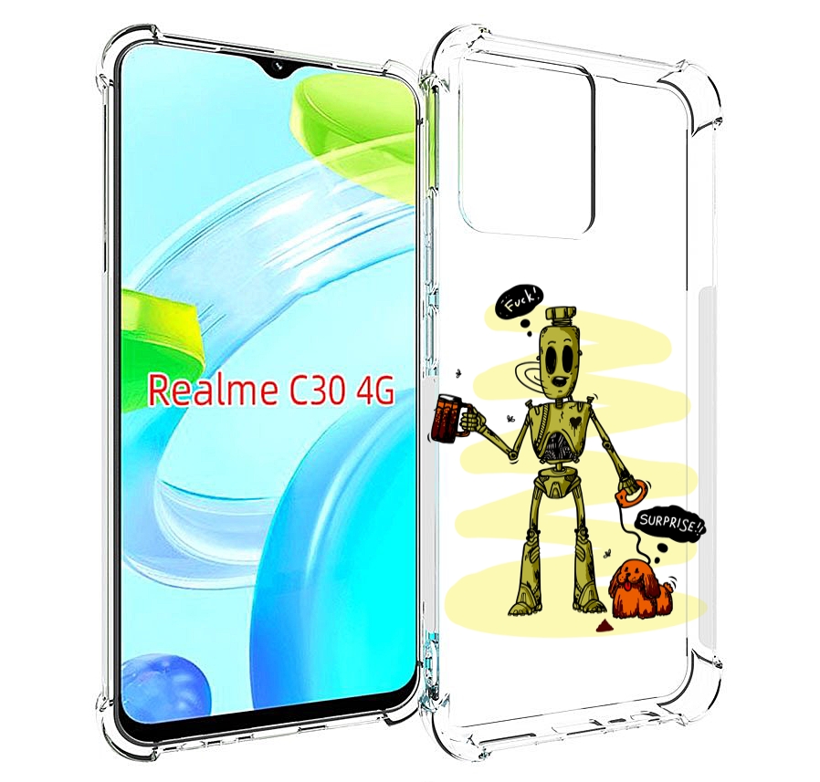 

Чехол MyPads прикольный робот для Realme C30 4G / Narzo 50i Prime, Прозрачный, Tocco