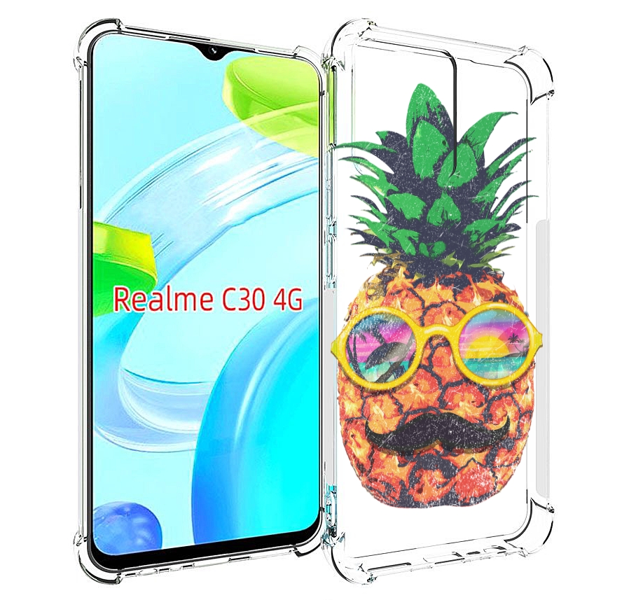 

Чехол MyPads прикольный ананас с лицом для Realme C30 4G / Narzo 50i Prime, Прозрачный, Tocco