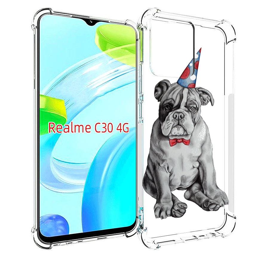 

Чехол MyPads праздничный щенок для Realme C30 4G / Narzo 50i Prime, Прозрачный, Tocco