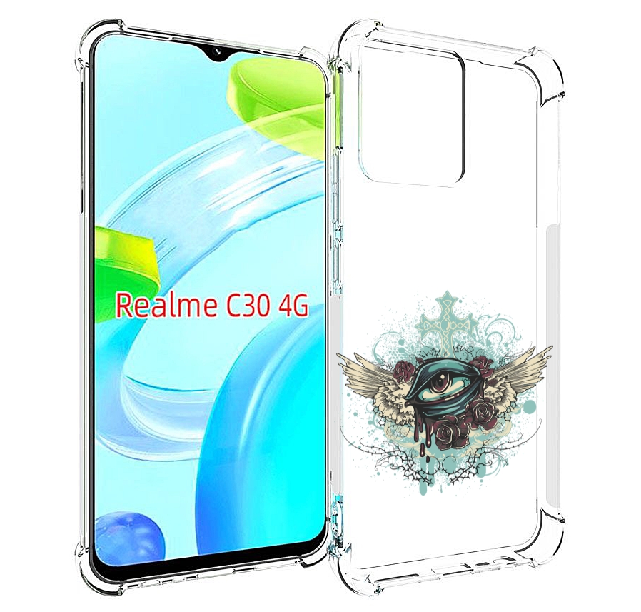 

Чехол MyPads плачущий глаз с крыльями для Realme C30 4G / Narzo 50i Prime, Прозрачный, Tocco