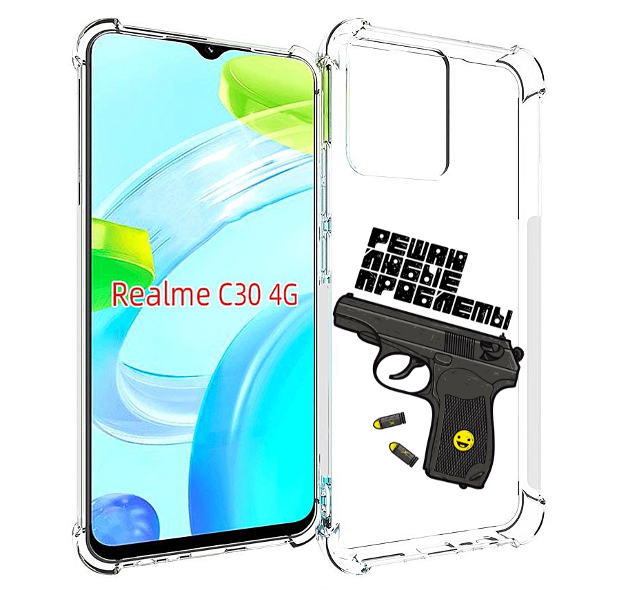 

Чехол MyPads пистолет против проблем для Realme C30 4G / Narzo 50i Prime, Прозрачный, Tocco