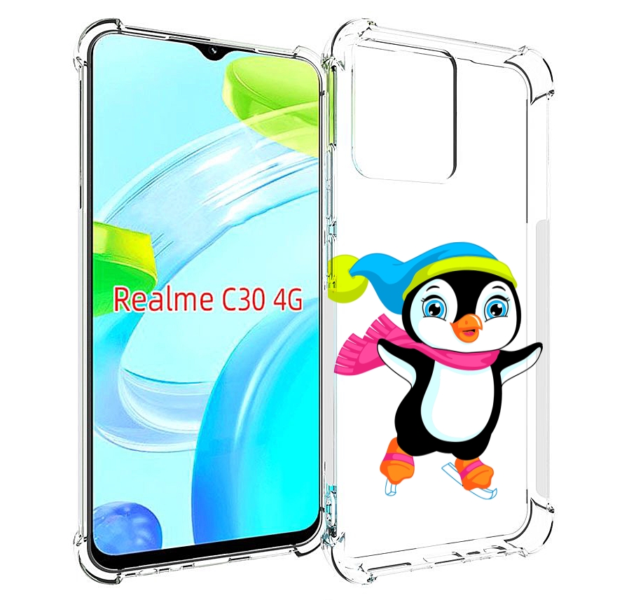 

Чехол MyPads пингвин на коньках для Realme C30 4G / Narzo 50i Prime, Прозрачный, Tocco