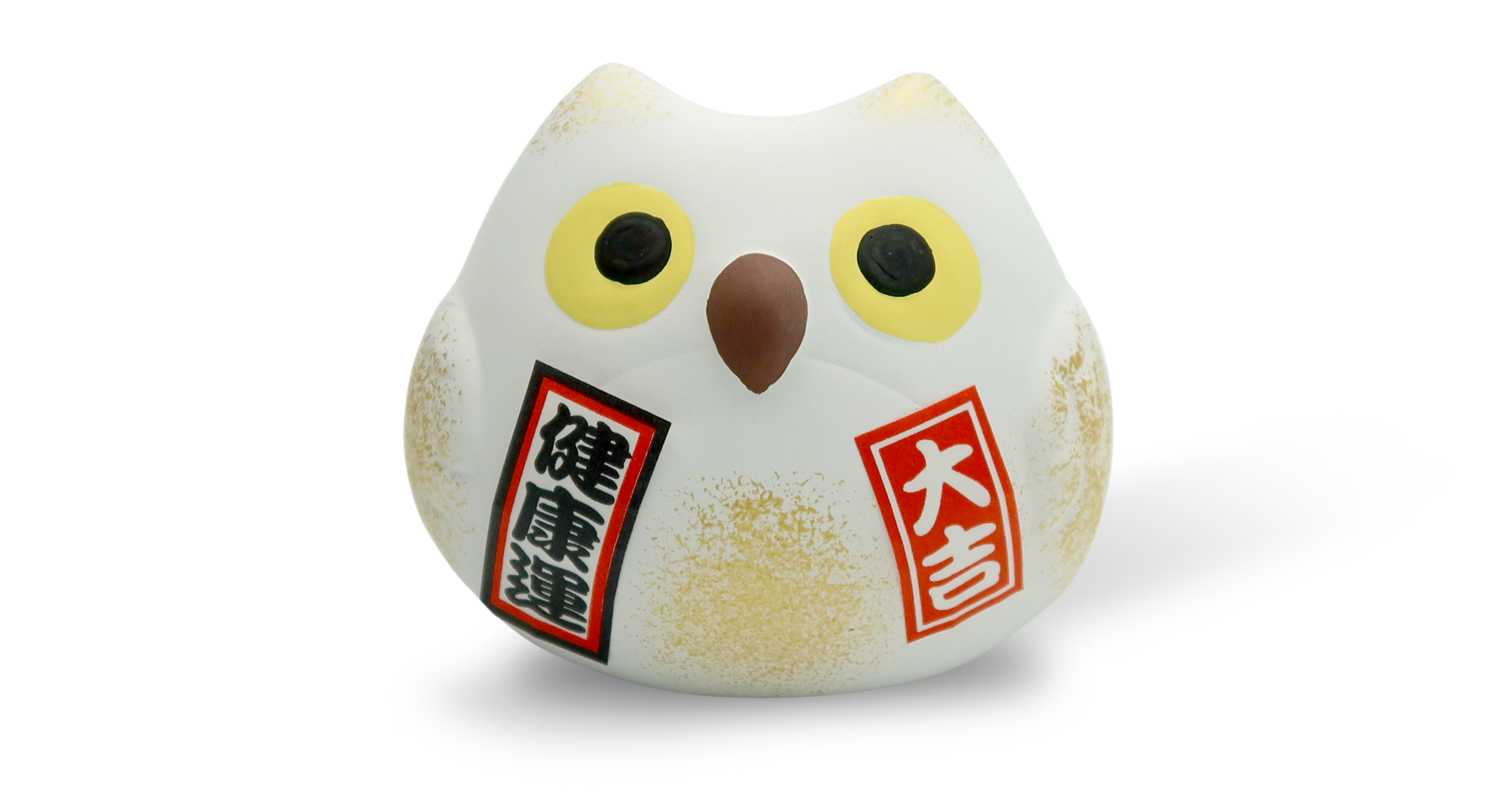 фото Сувенир манэки сова 5см, ручная работа, белая (made in japan), hatamoto japan, ms-02
