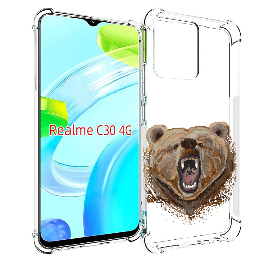 

Чехол MyPads пиксельный медведь для Realme C30 4G / Narzo 50i Prime, Прозрачный, Tocco