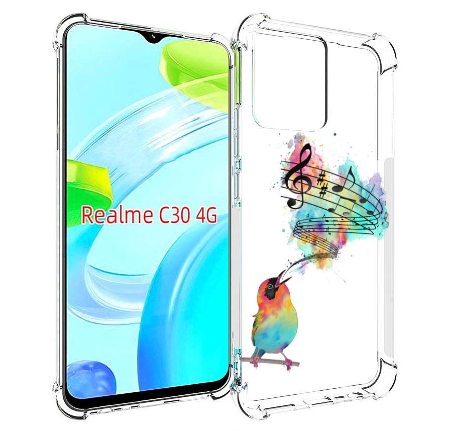 

Чехол MyPads певчая птичка для Realme C30 4G / Narzo 50i Prime, Прозрачный, Tocco