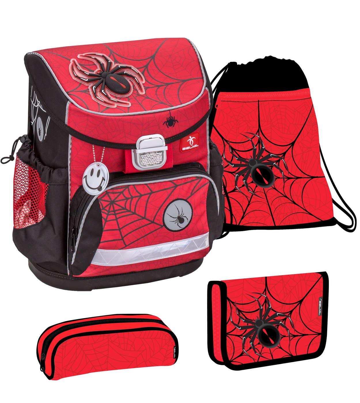 

Ранец Belmil Mini Fit Spider red And Black, Паук, с наполнением 405 33/9/SPIDER/SET