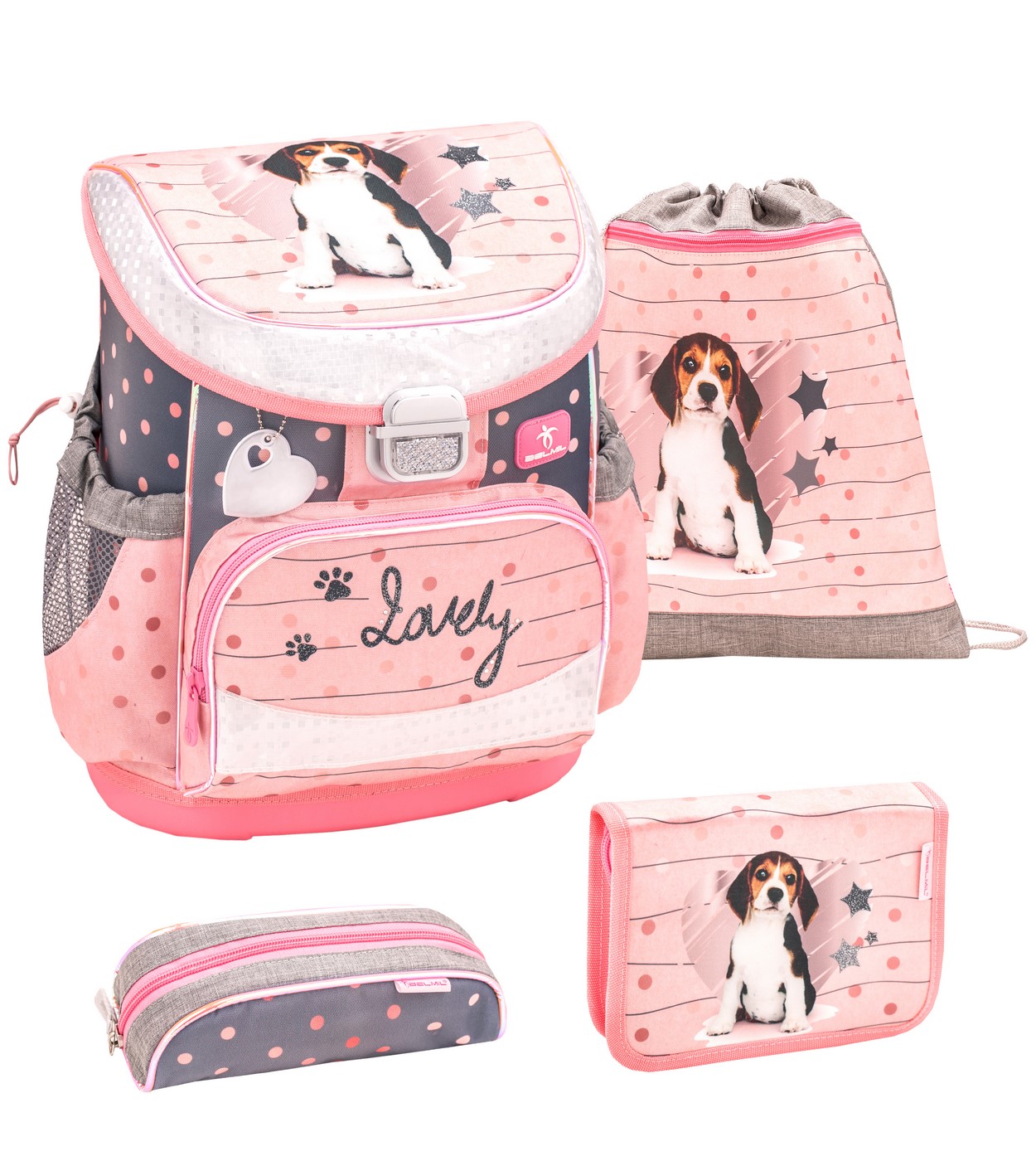 

Ранец Belmil Mini Fit Lovely Beagle, Щенок, розовый, с наполнением 405 33/9/LOVELY/SET