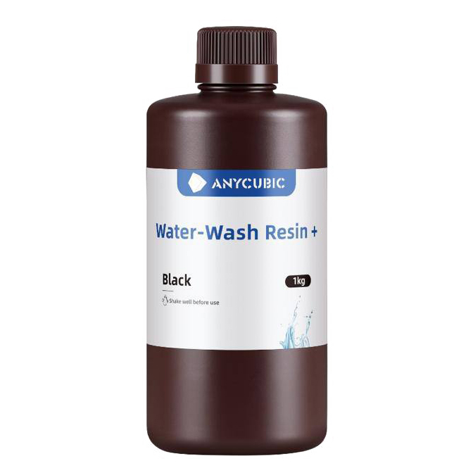 

Фотополимерная смола Anycubic Washable Resin+ черная (1 кг), Черный, Washable Resin