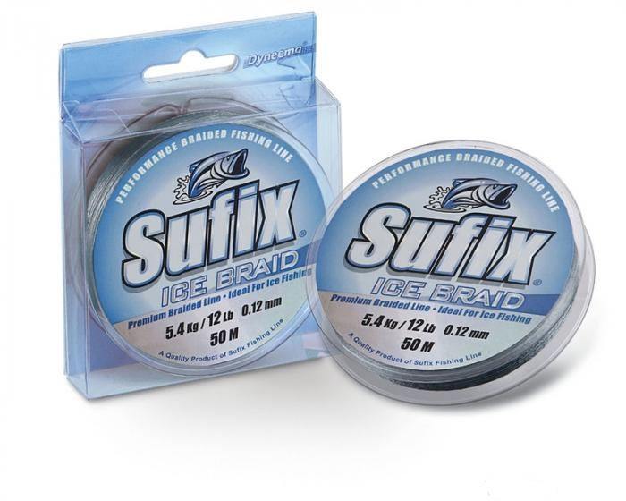 

Леска плетеная Sufix Ice Braid 0,06 мм, 50 м, 2,7 кг, серый, Ice Braid