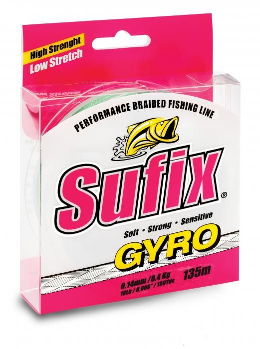 

Леска плетеная Sufix Gyro Braid 0,17 мм, 135 м, 8,9 кг, зеленый, Gyro Braid