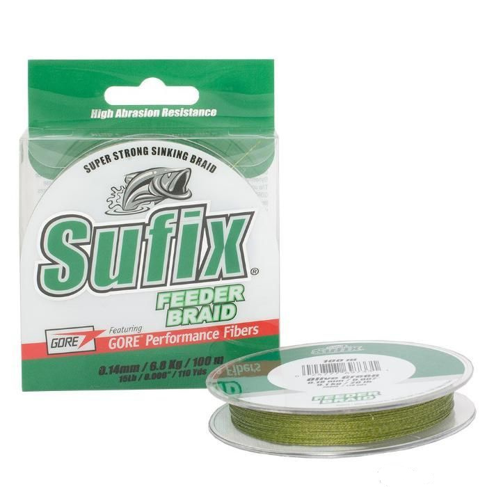 Леска плетеная Sufix Feeder braid 0,06 мм, 100 м, 2,7 кг, зеленый