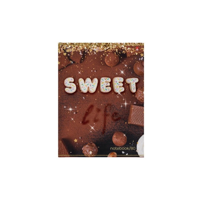 

Блокнот А6, 80 листов SWEET LIFE, твёрдая обложка, блок 55г/м2
