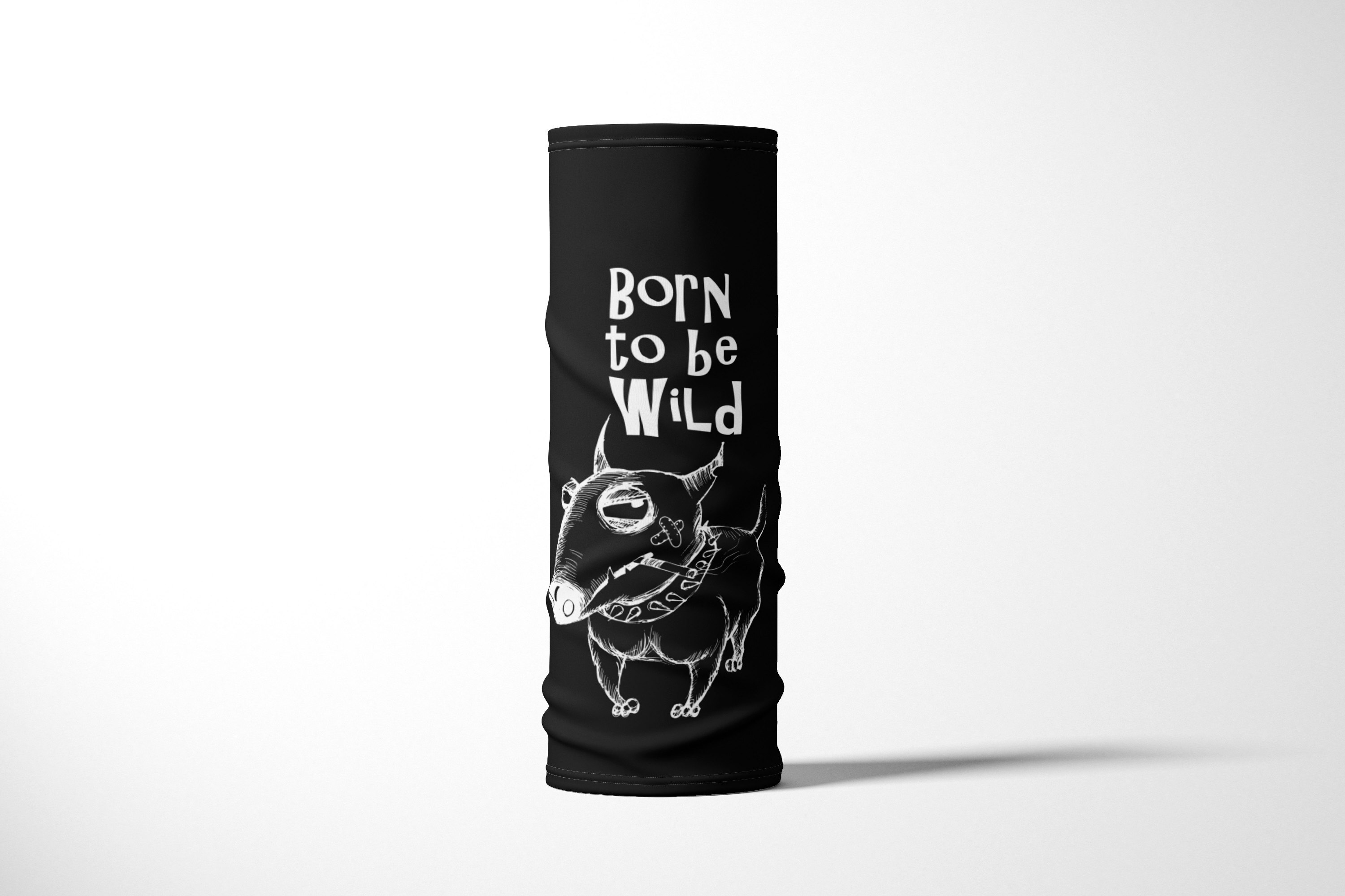 

Бандана / Бафф / Снуд-трансформер / Собаки / Бультерьер Born to be wild, Черный;белый, BBuffVM_VM1791425