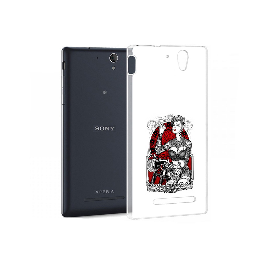 Чехол MyPads Tocco для Sony Xperia C5 Ultra девушка на мотоцикле (PT16261.253.308)