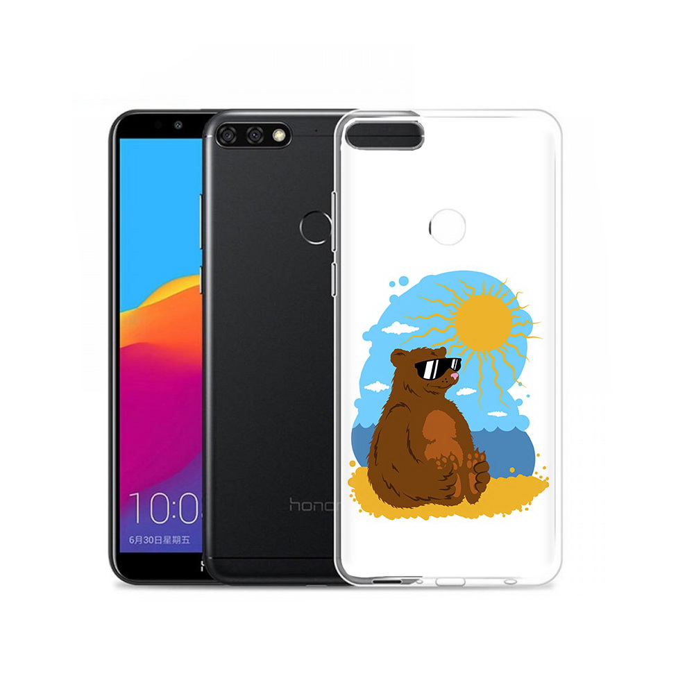 

Чехол MyPads Tocco для Honor 7C Pro медведь на чиле (PT113786.47.468), Прозрачный, Tocco