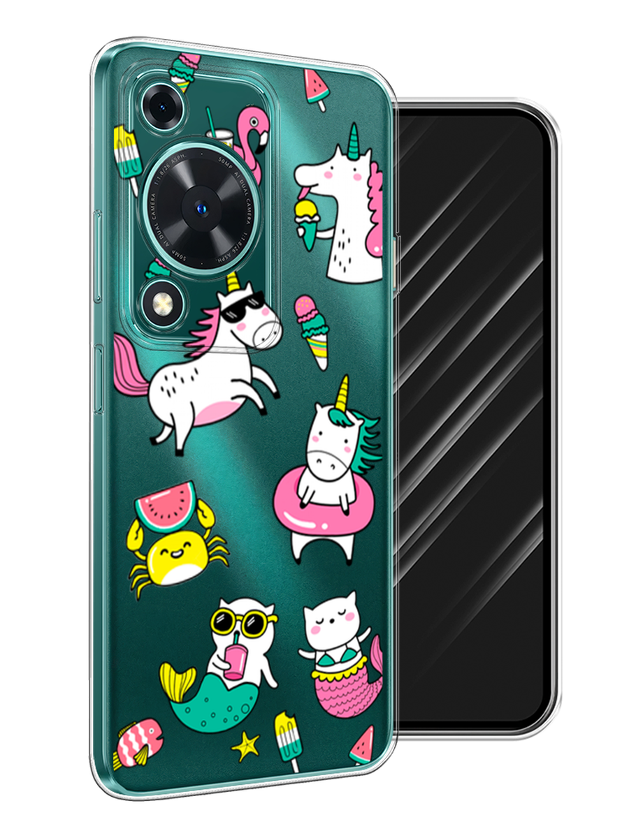 

Чехол Awog на Huawei Nova Y72 "На отдыхе", Белый;бирюзовый;розовый, 6123650-1