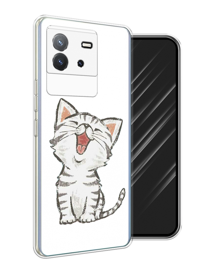 

Чехол Awog на Vivo T2 4G "Котенок рисованный", Серый;белый, 269550-1