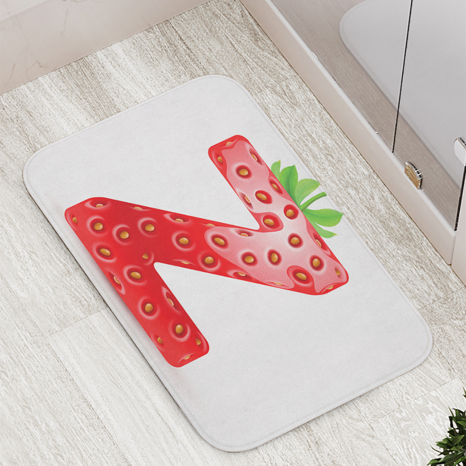 

Коврик противоскользящий JoyArty "Клубничная буква Z" для ванной, сауны, бассейна, 77х52см, Клубничная буква Z