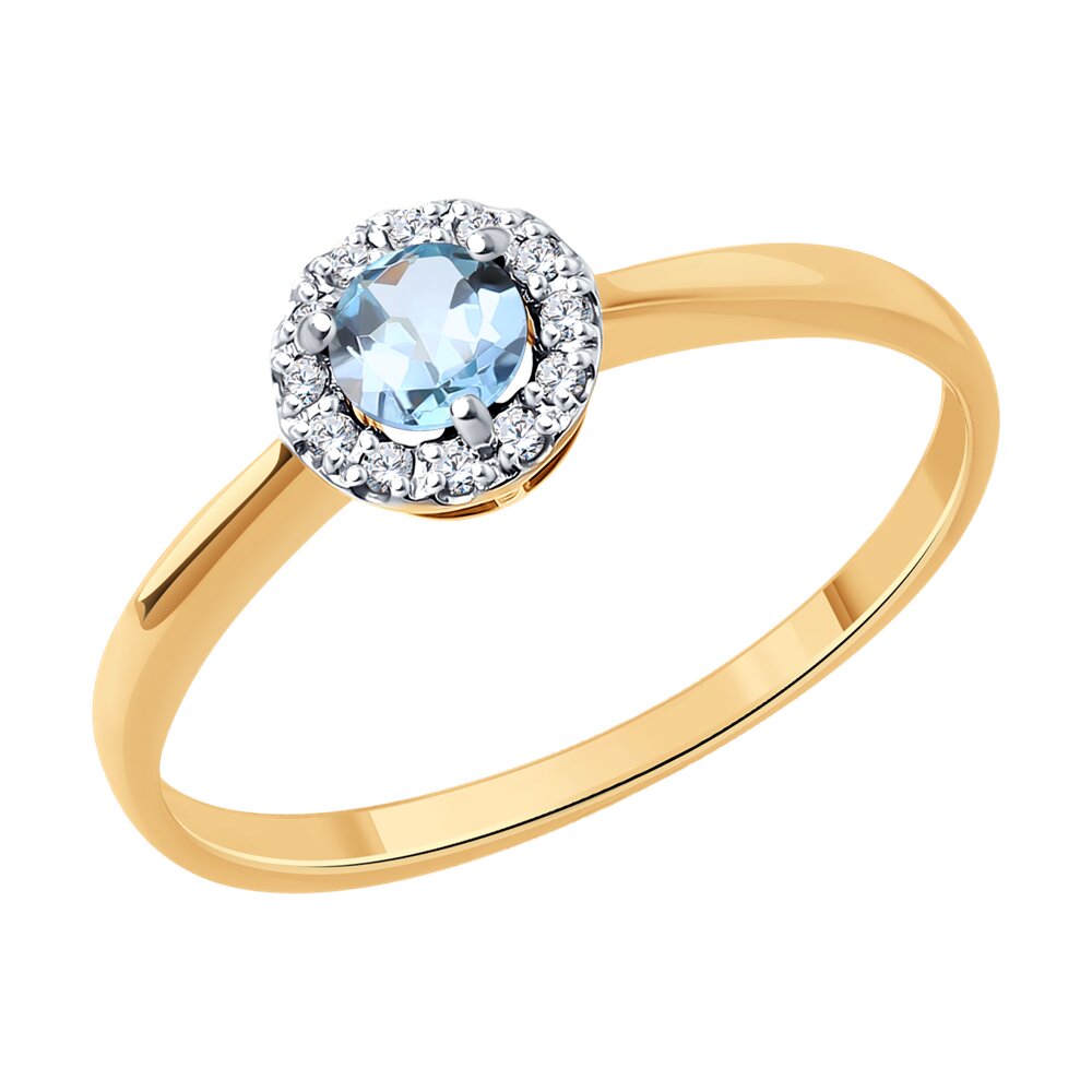 

Кольцо из золота р. 17 Diamant 51-310-01744-1, фианит\топаз, 51-310-01744-1