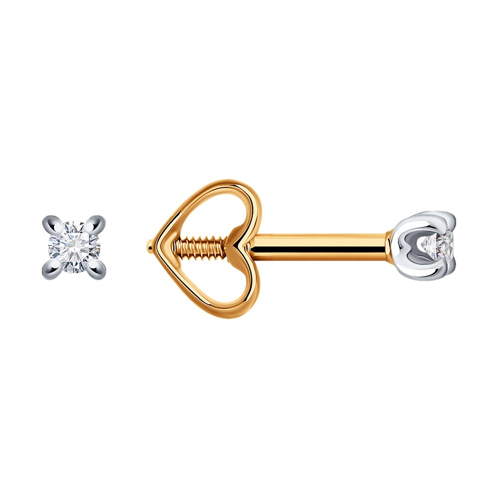 

Серьги из красного золота с бриллиантом Diamant 51-222-01803-1, 51-222-01803-1