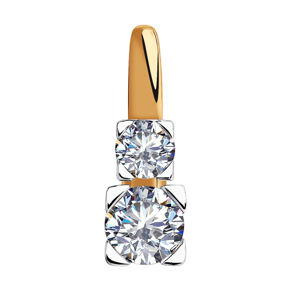 

Кулон из красного золота с фианитом Diamant 31-130-00302-1, 31-130-00302-1