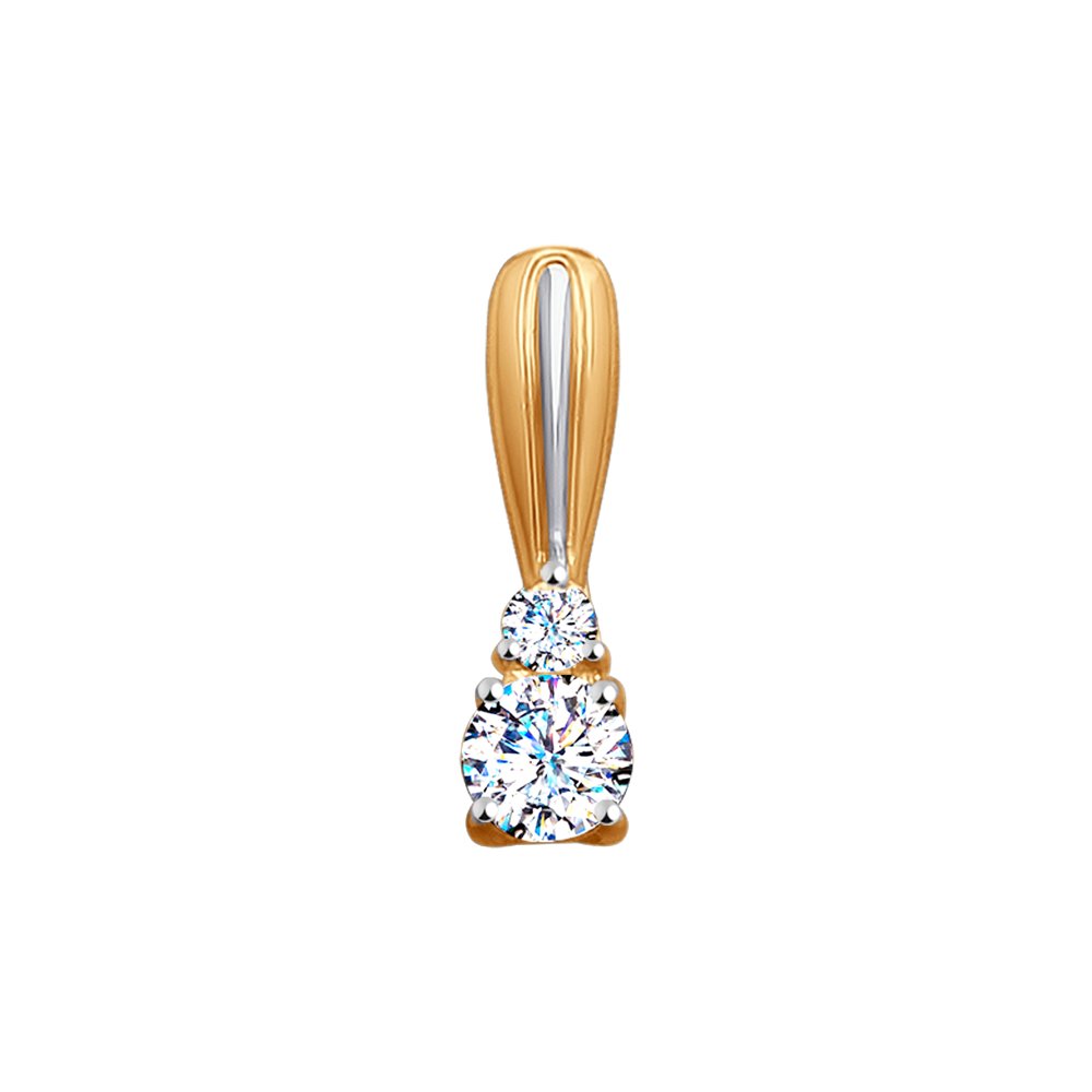 

Кулон из красного золота с фианитом Diamant 31-130-00108-1, 31-130-00108-1