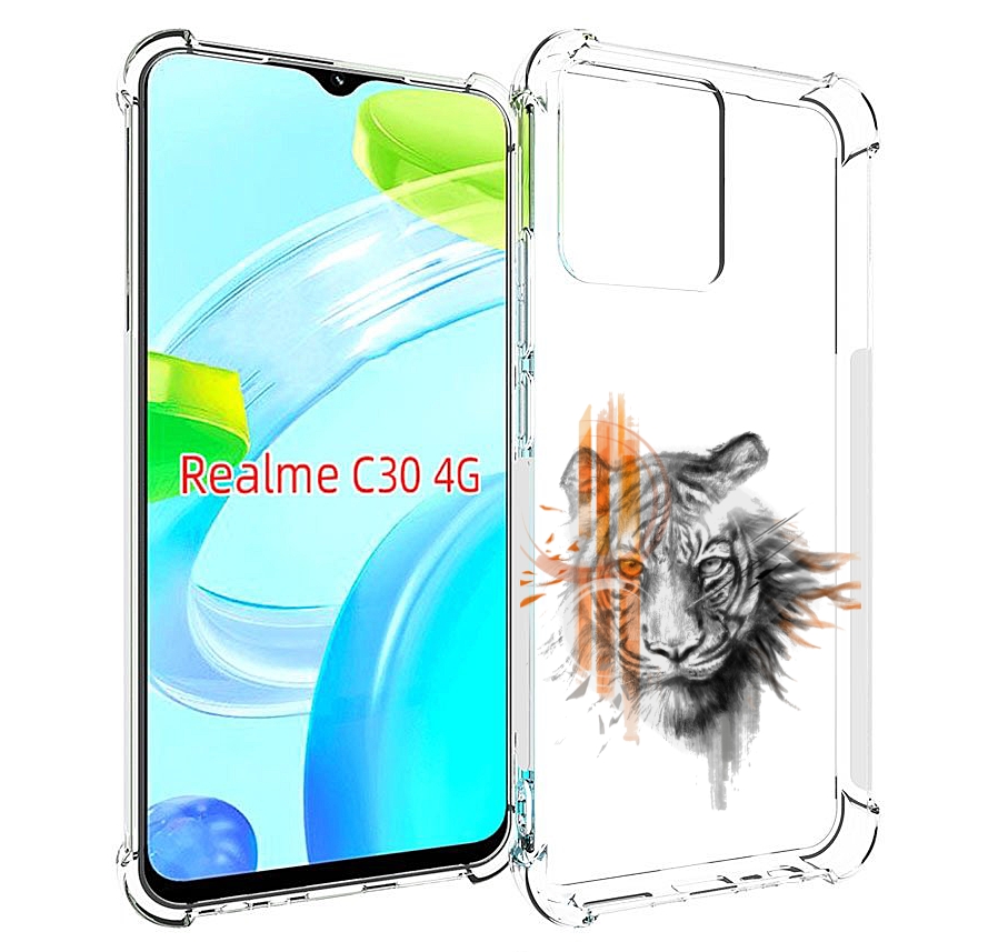 

Чехол MyPads огненный тигр для Realme C30 4G / Narzo 50i Prime, Прозрачный, Tocco