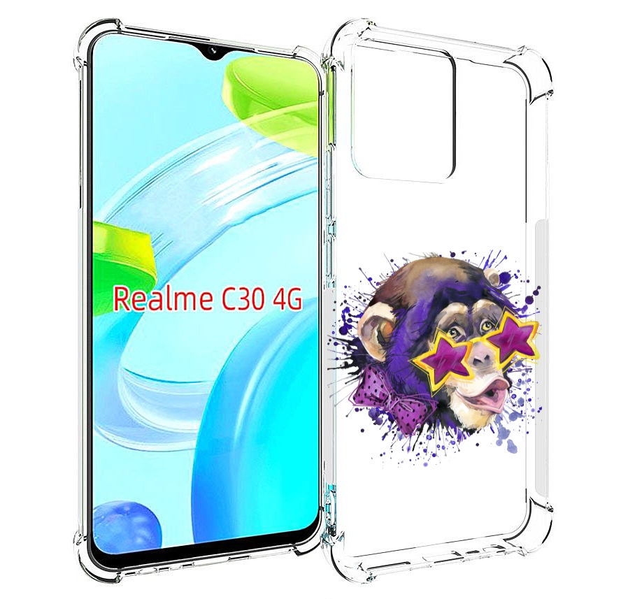 

Чехол MyPads обезьяна в очках для Realme C30 4G / Narzo 50i Prime, Прозрачный, Tocco