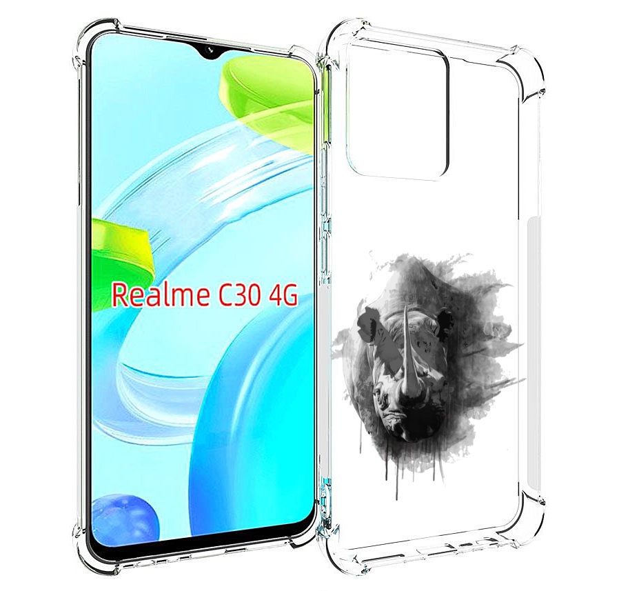 

Чехол MyPads носорог для Realme C30 4G / Narzo 50i Prime, Прозрачный, Tocco
