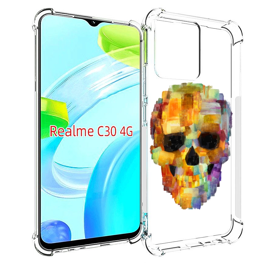 

Чехол MyPads нарисованный череп для Realme C30 4G / Narzo 50i Prime, Прозрачный, Tocco