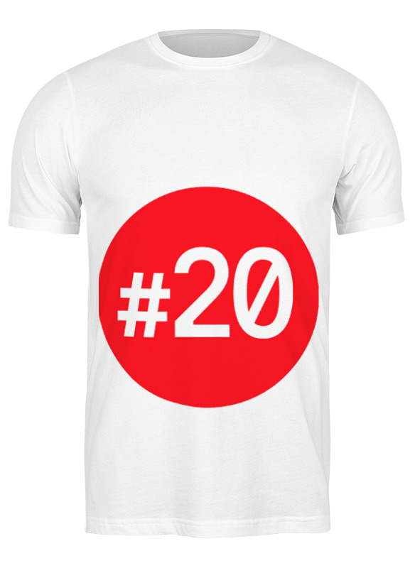 

Футболка мужская #20 красный круг 0734899 Printio белая XL, #20 красный круг 0734899