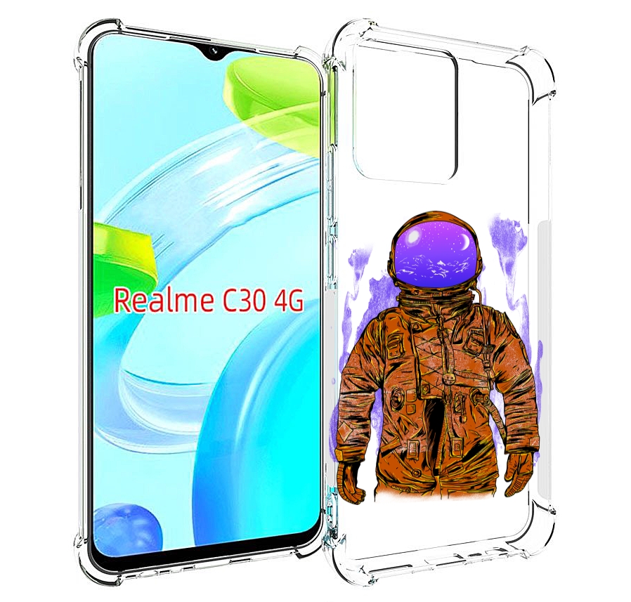 

Чехол MyPads нарисованный мужчина в скафандре для Realme C30 4G / Narzo 50i Prime, Прозрачный, Tocco