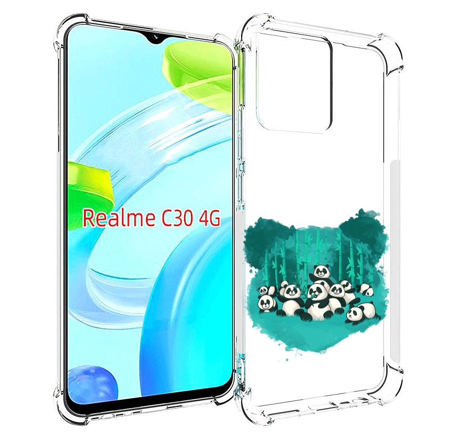 

Чехол MyPads нарисованные панды для Realme C30 4G / Narzo 50i Prime, Прозрачный, Tocco