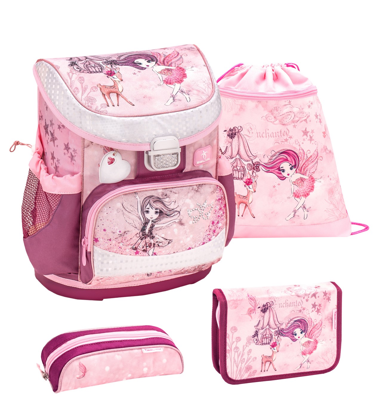 

Ранец Belmil Mini Fit Fairytale, Фея, розовый, с наполнением 405 33/9/FAIRYT/SET