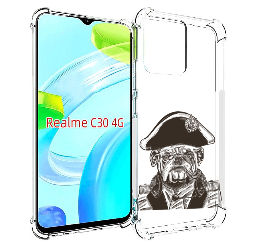 

Чехол MyPads мопс генерал для Realme C30 4G / Narzo 50i Prime, Прозрачный, Tocco