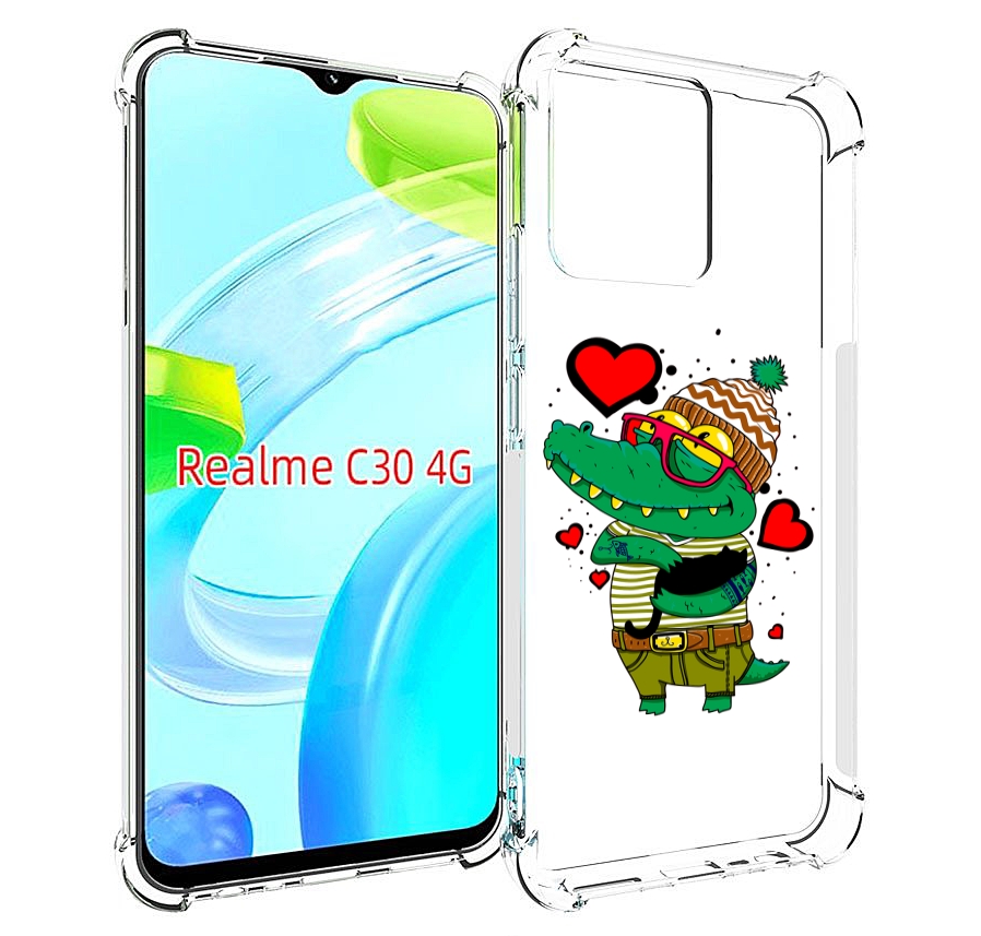 

Чехол MyPads Влюбленный крокодил для Realme C30 4G / Narzo 50i Prime, Прозрачный, Tocco