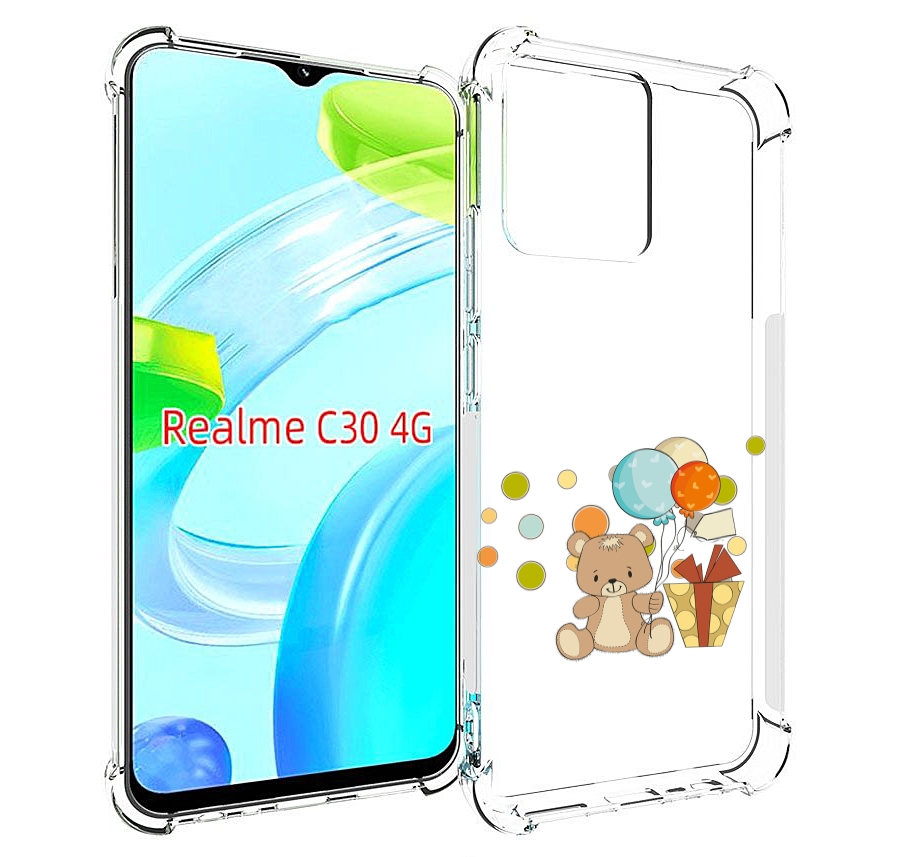 

Чехол MyPads медвеженок с подарком для Realme C30 4G / Narzo 50i Prime, Прозрачный, Tocco