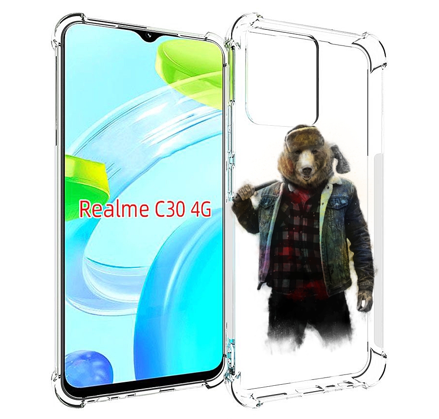 

Чехол MyPads медведь с топором для Realme C30 4G / Narzo 50i Prime, Прозрачный, Tocco