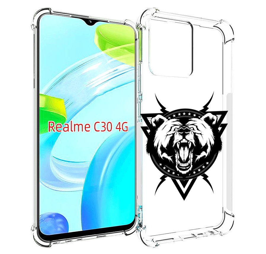 

Чехол MyPads медведь в треугольнике для Realme C30 4G / Narzo 50i Prime, Прозрачный, Tocco