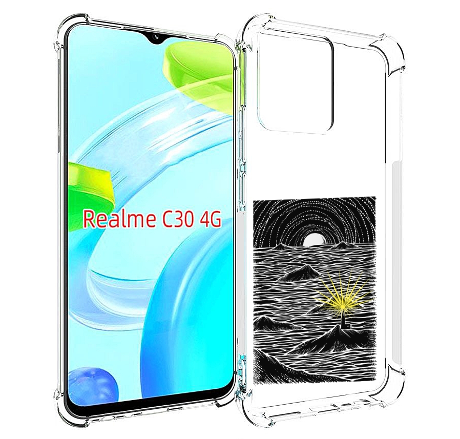 

Чехол MyPads маяк в черно белом море для Realme C30 4G / Narzo 50i Prime, Прозрачный, Tocco