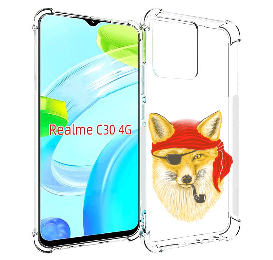 

Чехол MyPads лиса-пират для Realme C30 4G / Narzo 50i Prime, Прозрачный, Tocco