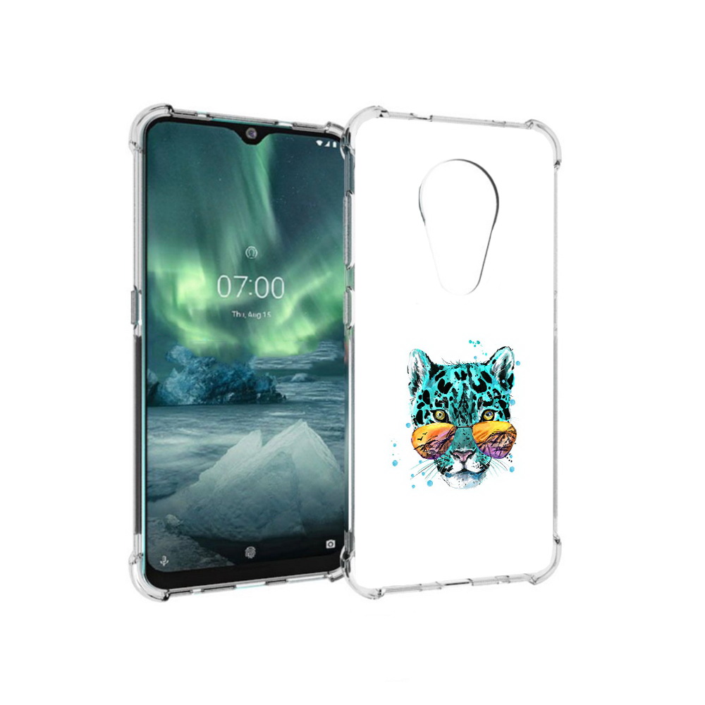 

Чехол MyPads Tocco для Nokia 7.2 голубой лео (PT139171.105.294), Прозрачный, Tocco