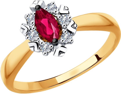 

Кольцо из золота р.  AllTime 6018018_s, корунд искусственный\бриллиант, 6018018_s