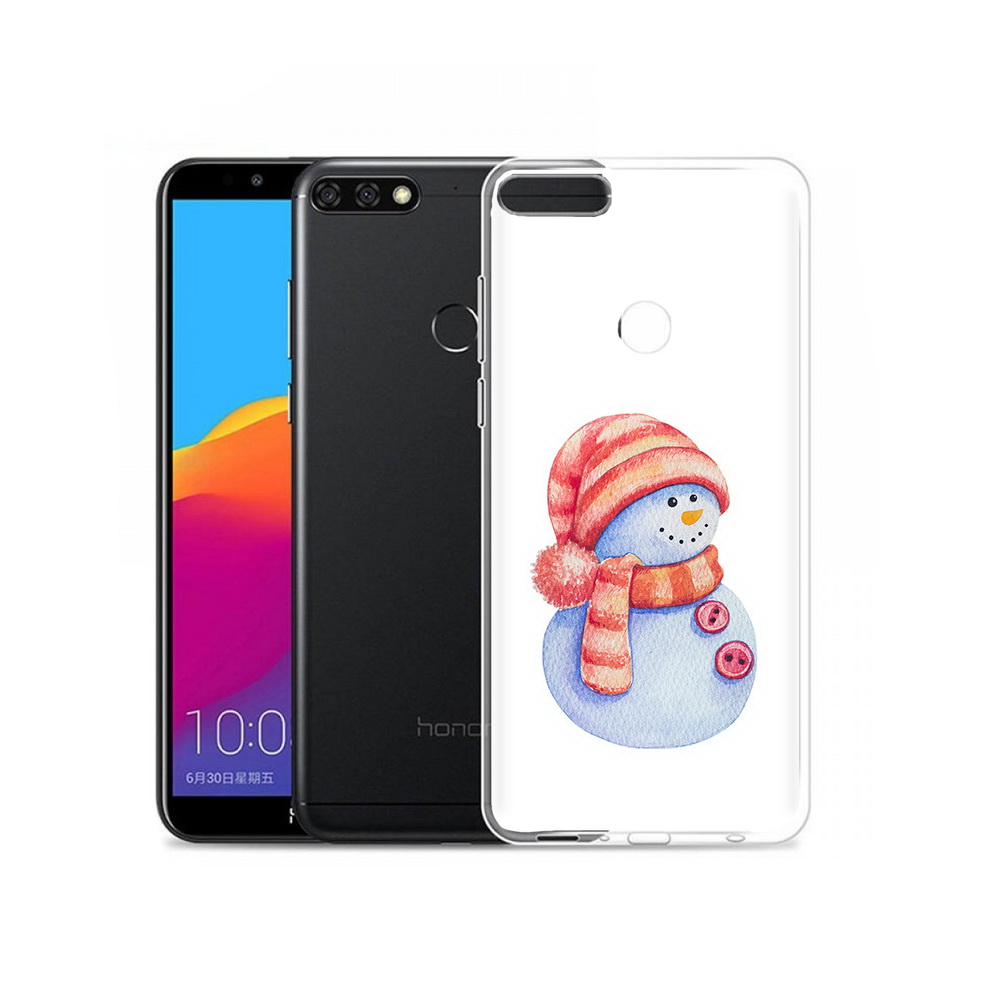 

Чехол MyPads Tocco для Honor 7C Pro Веселый снеговик (PT113786.47.44), Прозрачный, Tocco