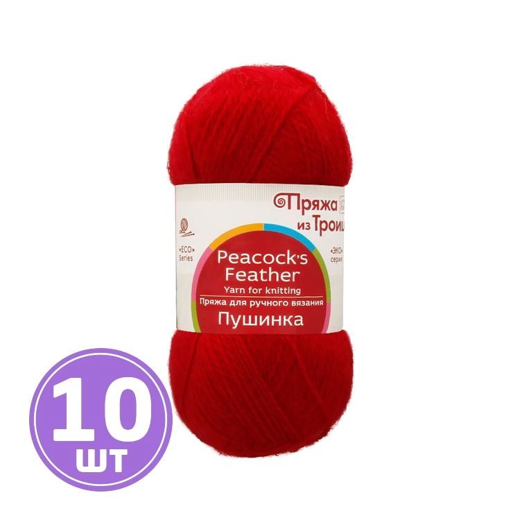 

Пряжа из Троицка Пушинка 006 красный 10 шт по 50 г