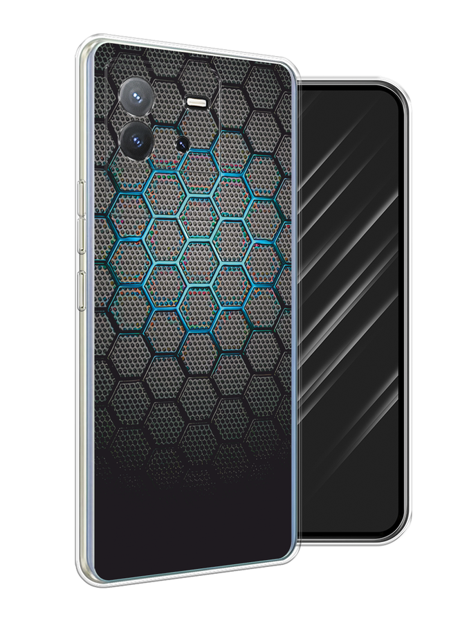 

Чехол Awog на Vivo T2 4G "Бирюзовые соты", Бирюзовый;синий;черный, 269550-1